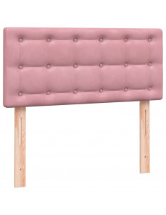 Giroletto a Molle con Materasso Rosa 80x220 cm Velluto