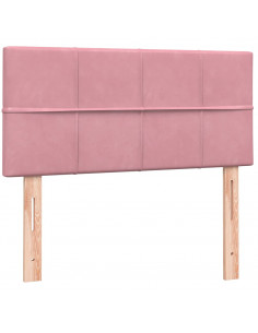 Giroletto a Molle con Materasso Rosa 80x220 cm Velluto