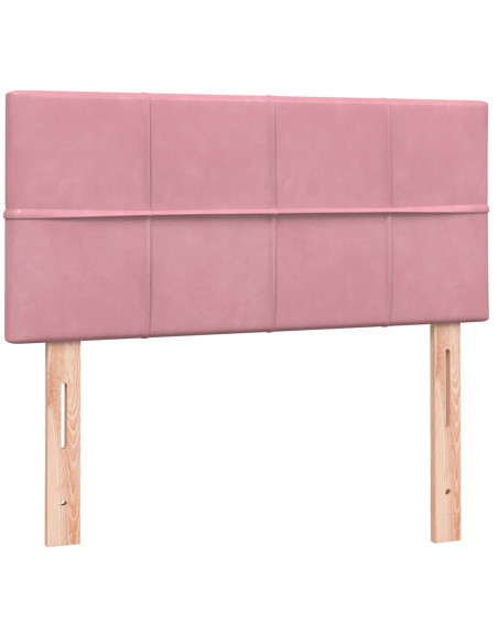 Giroletto a Molle con Materasso Rosa 80x220 cm Velluto