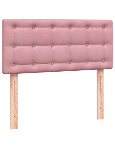 Giroletto a Molle con Materasso Rosa 90x210 cm Velluto