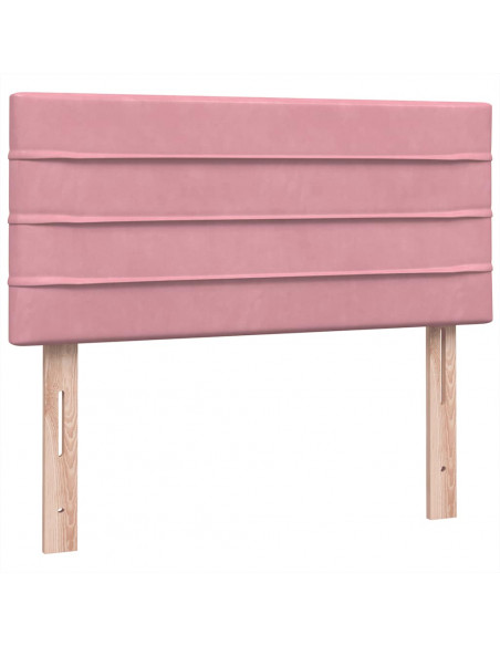 Letto a Molle con Materasso e LED Rosa 90x220 cm Velluto