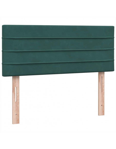 Giroletto a Molle con Materasso Verde Scuro 120x210 cm Velluto