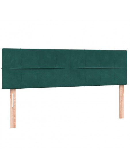 Giroletto a Molle con Materasso Verde Scuro 140x210 cm Velluto