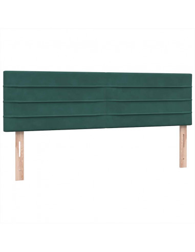 Letto a Molle con Materasso e LED Verde Scuro 160x210 cm Velluto