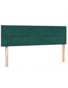 Giroletto a Molle con Materasso Verde Scuro 160x220 cm Velluto