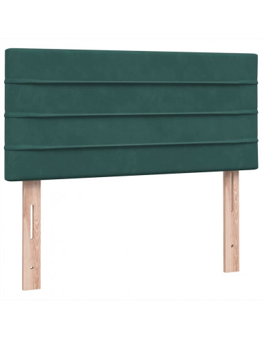 Giroletto a Molle con Materasso Verde Scuro 80x220 cm Velluto