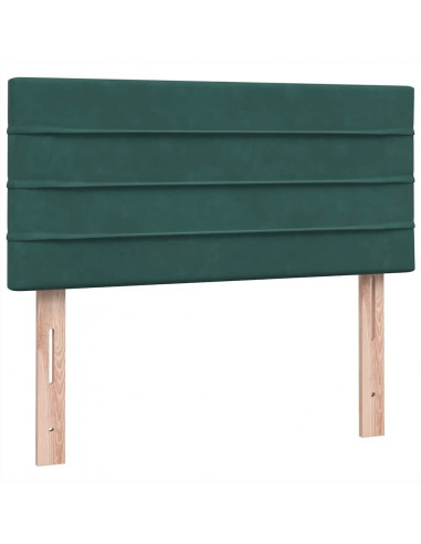 Giroletto a Molle con Materasso Verde Scuro 80x220 cm Velluto