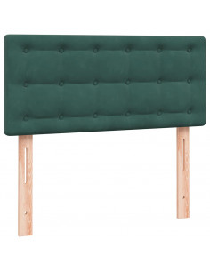 Giroletto a Molle con Materasso Verde Scuro 80x220 cm Velluto