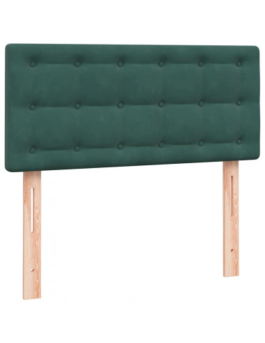 Giroletto a Molle con Materasso Verde Scuro 90x210 cm Velluto