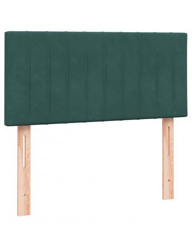 Giroletto a Molle con Materasso Verde Scuro 90x210 cm Velluto