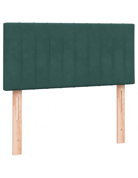 Giroletto a Molle con Materasso Verde Scuro 90x210 cm Velluto