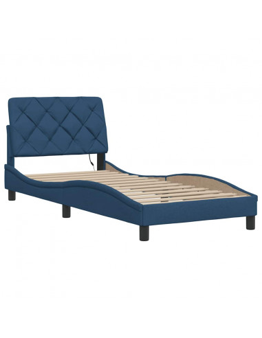 Giroletto con LED senza Materasso Blu 80x200 cm in Tessuto