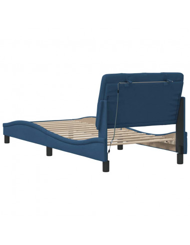 Giroletto con LED senza Materasso Blu 80x200 cm in Tessuto