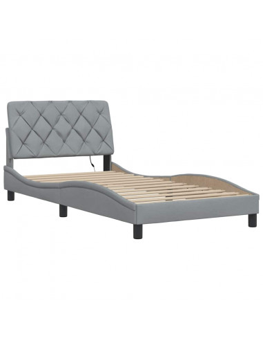 Giroletto con LED senza Materasso Grigio Chiaro 100x200 cm