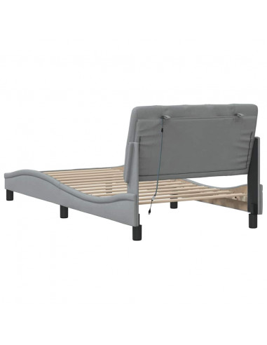 Giroletto con LED senza Materasso Grigio Chiaro 100x200 cm