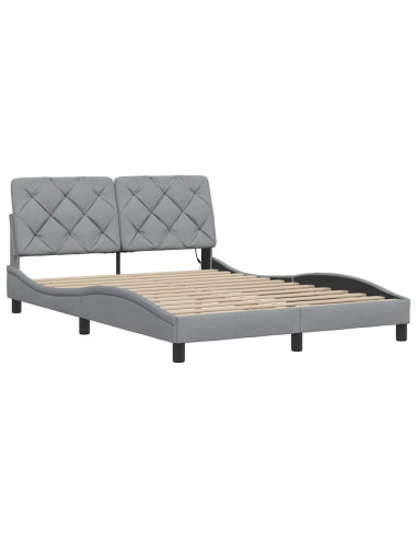 Giroletto con LED senza Materasso Grigio Chiaro 140x190 cm