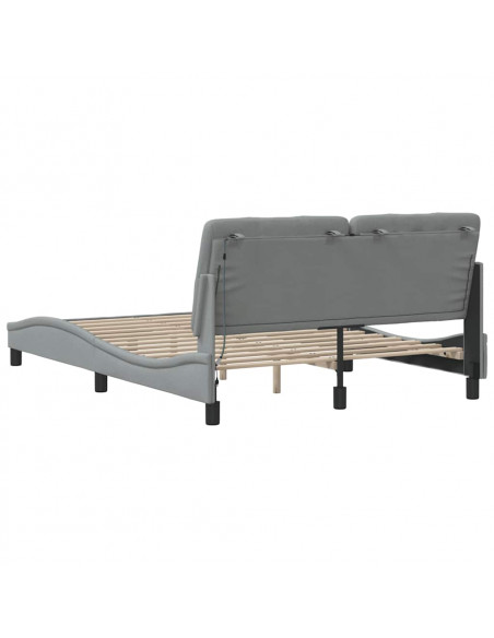 Giroletto con LED senza Materasso Grigio Chiaro 140x190 cm