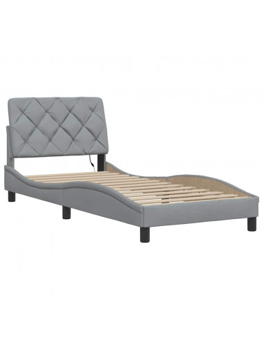 Giroletto con LED senza Materasso Grigio Chiaro 90x190 cm