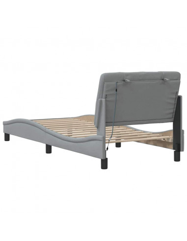 Giroletto con LED senza Materasso Grigio Chiaro 90x190 cm