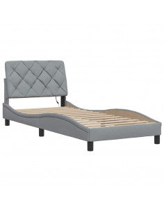 Giroletto con LED senza Materasso Grigio Chiaro 90x200 cm 2