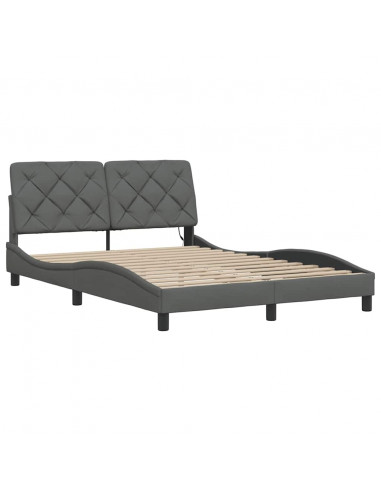 Giroletto con LED senza Materasso Grigio Scuro 120x200 cm