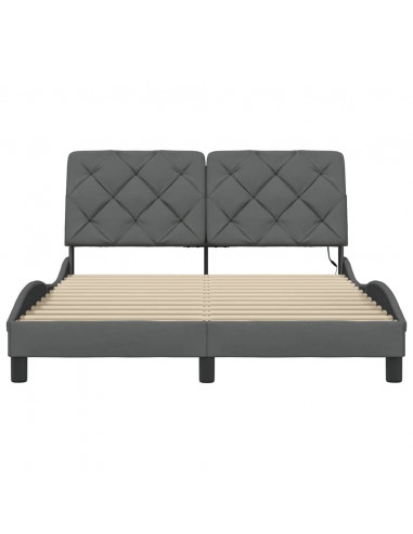 Giroletto con LED senza Materasso Grigio Scuro 120x200 cm