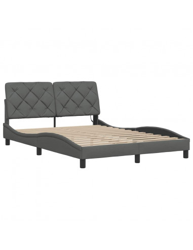 Giroletto con LED senza Materasso Grigio Scuro 140x190 cm