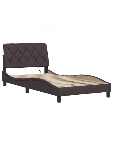 Giroletto con LED senza Materasso Marrone Scuro 100x200 cm