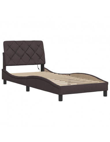 Giroletto con LED senza Materasso Marrone Scuro 90x200 cm