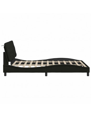 Giroletto con LED senza Materasso Nero 120x200 cm Tessuto