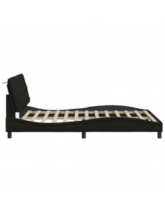 Giroletto con LED senza Materasso Nero 140x190 cm in Tessuto 2