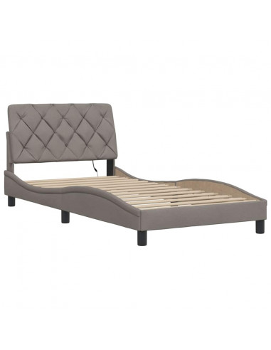 Giroletto con LED senza Materasso Tortora 100x200 cm in Tessuto