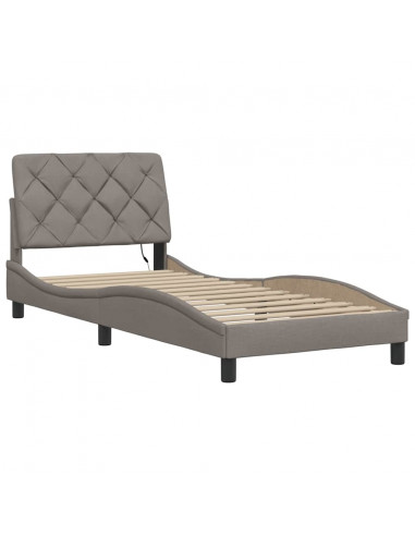 Giroletto con LED senza Materasso Tortora 90x190 cm Tessuto