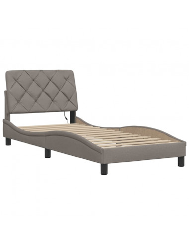 Giroletto con LED senza Materasso Tortora 90x200 cm Tessuto