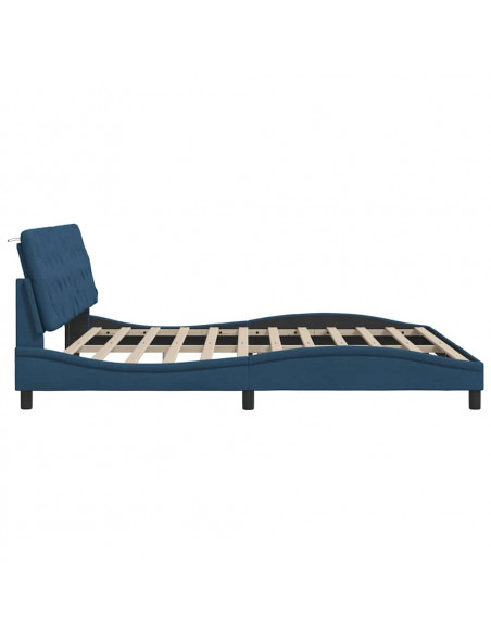 Giroletto senza Materasso Blu 200x200 cm in Tessuto