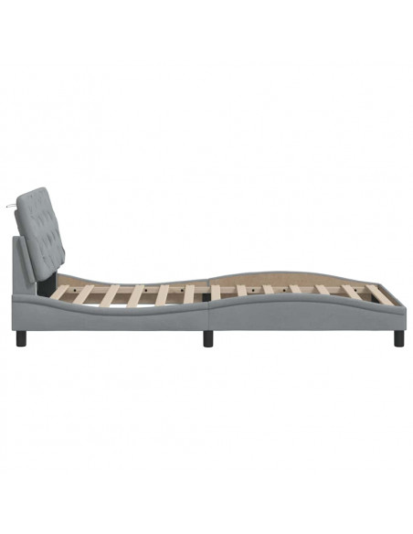 Giroletto senza Materasso Grigio Chiaro 100x200 cm Tessuto