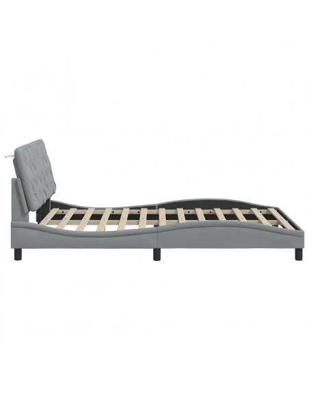 Giroletto senza Materasso Grigio Chiaro 140x200 cm Tessuto