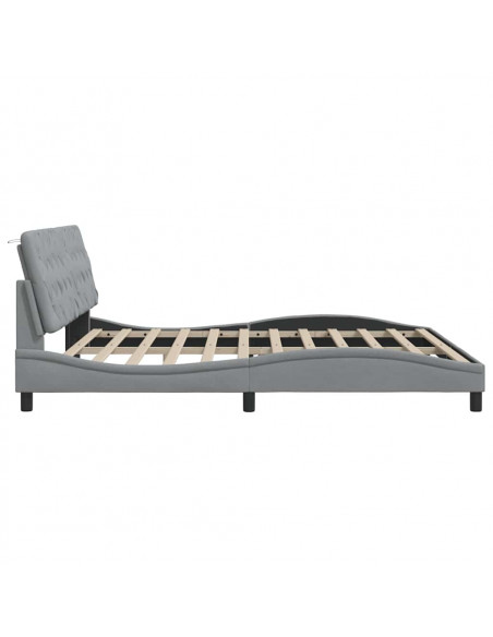 Giroletto senza Materasso Grigio Chiaro 200x200 cm Tessuto