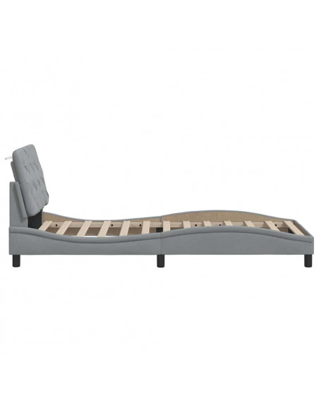 Giroletto senza Materasso Grigio Chiaro 90x200 cm Tessuto