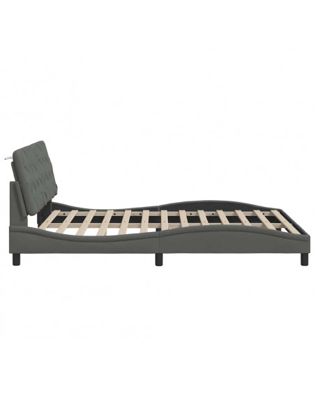 Giroletto senza Materasso Grigio Scuro 160x200 cm Tessuto