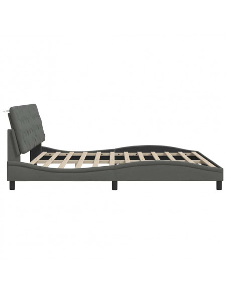 Giroletto senza Materasso Grigio Scuro 200x200 cm Tessuto