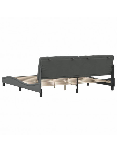 Giroletto senza Materasso Grigio Scuro 200x200 cm Tessuto