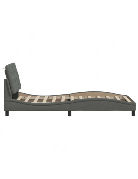 Giroletto senza Materasso Grigio Scuro 80x200 cm Tessuto
