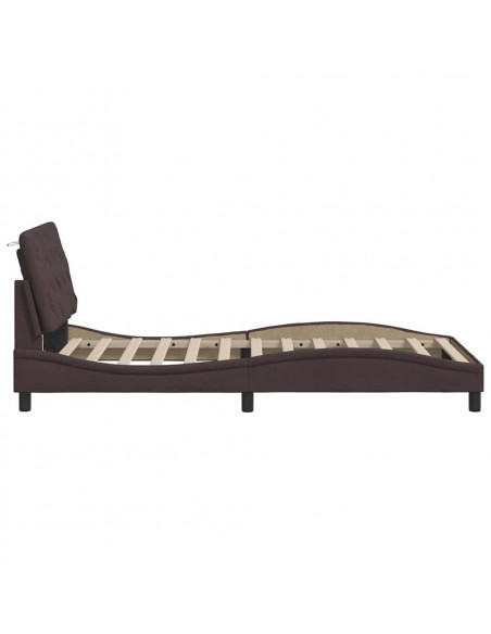 Giroletto senza Materasso Marrone Scuro 100x200 cm Tessuto