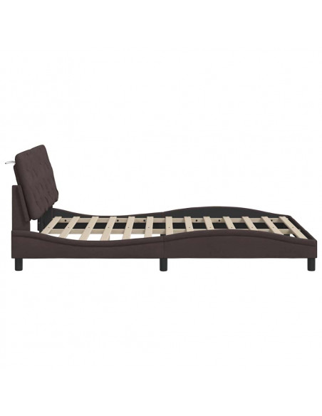 Giroletto senza Materasso Marrone Scuro 120x200 cm Tessuto