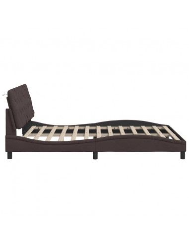 Giroletto senza Materasso Marrone Scuro 160x200 cm Tessuto