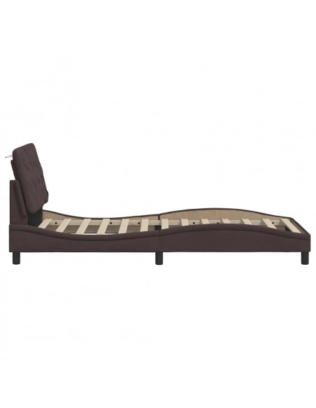 Giroletto senza Materasso Marrone Scuro 90x200 cm Tessuto