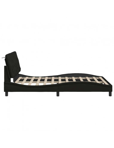 Giroletto senza Materasso Nero 140x190 cm in Tessuto