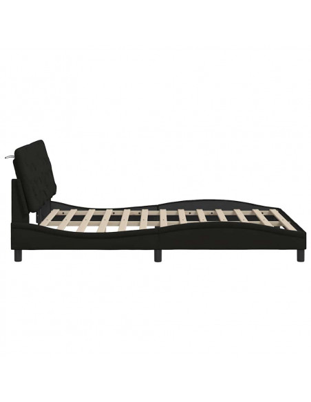 Giroletto senza Materasso Nero 140x190 cm in Tessuto
