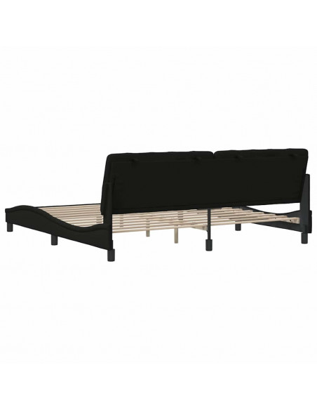 Giroletto senza Materasso Nero 200x200 cm in Tessuto